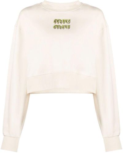 Miu Miu Logo Sweater - White
