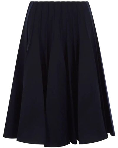 Bottega Veneta Sartorial Wool Plissé Maxi Skirt - Blue