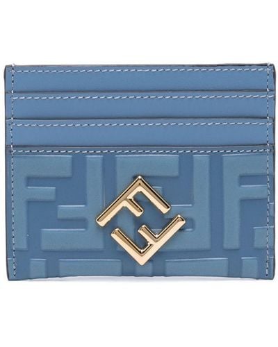 Fendi Ff Diamonds Card Holder - Blue