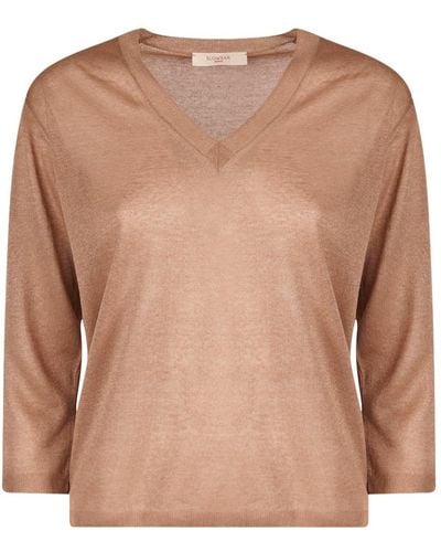 Zanone 3/4 Sleeves T-shirt - Brown
