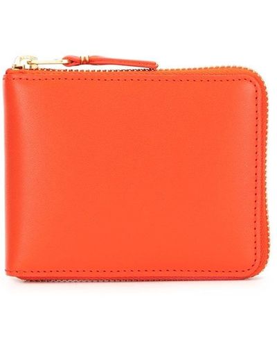 Comme des Garçons Zip-up Leather Wallet - Orange