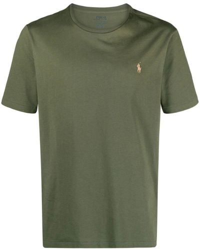 Polo Ralph Lauren T-shirt slim-fit in jersey di cotone con logo ricamato - Verde