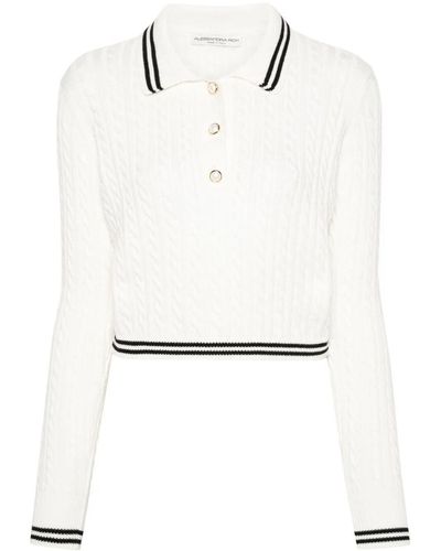 Alessandra Rich Knitted Polo - White