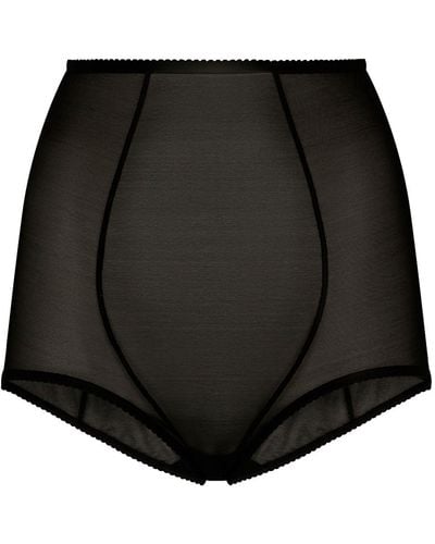 Dolce & Gabbana Tulle High-waisted Knickers - Black