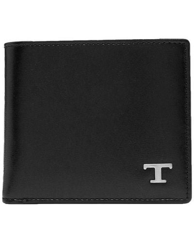 Tod's Leather Wallet With T Timeless Logo - Black
