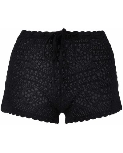 Saint Laurent Crochet Shorts - Black