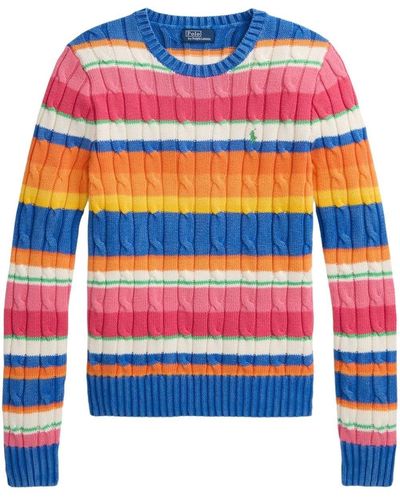 Polo Ralph Lauren Striped Cable-knit Jumper - Blue