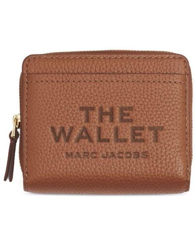 Marc Jacobs Logo Printed Zipped Mini Compact Wallet - Brown