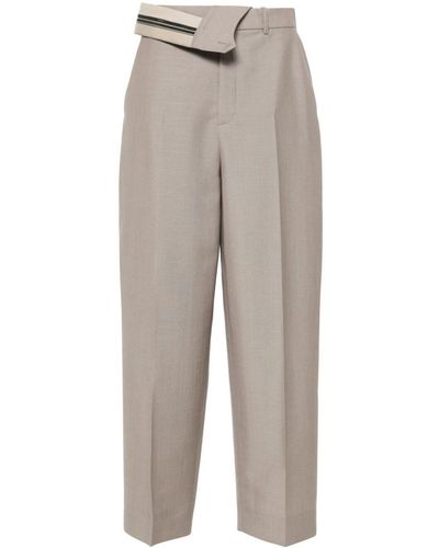 Fendi Mohair Trousers Asymmetrical Waist - Grey