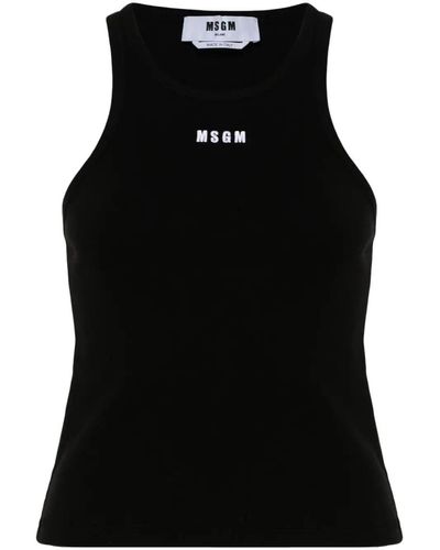 MSGM Ribbed Tank Top Clothing - Black
