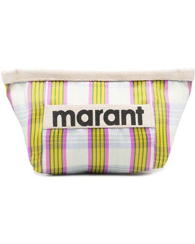 Isabel Marant Powden Logo-print Clutch Bag - Pink