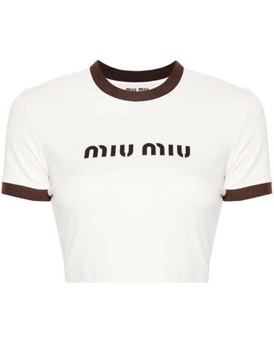 Miu Miu T-shirt con stampa - Bianco