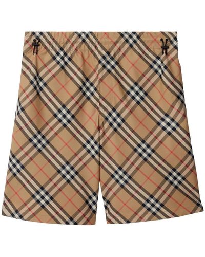 Burberry Vintage Check-print Drawstring Shorts - Brown