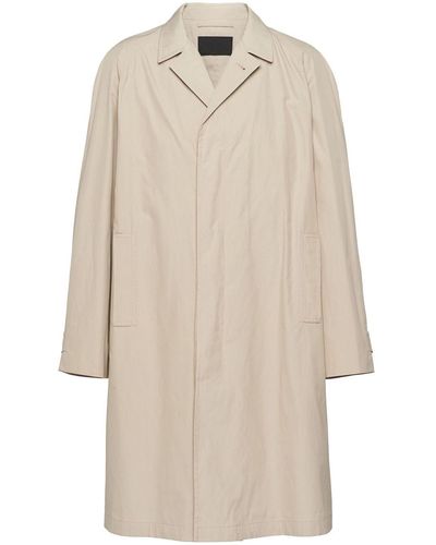 Prada Cotton-blend Overcoat - Natural