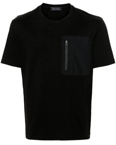 Herno Zip-pocket Cotton T-shirt - Black