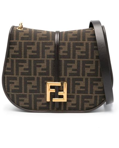 Fendi C'mon Medium Ff Satchel Bag - Grey