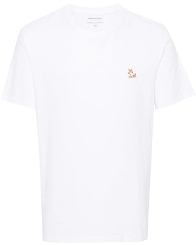 Maison Kitsuné T-Shirt Con Applicazione - Bianco