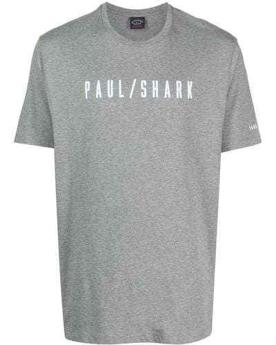 Paul & Shark Logo-print Cotton T-shirt - Grey
