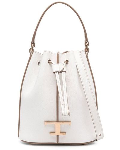 Tod's T Timeless Micro Bucket Bag - White
