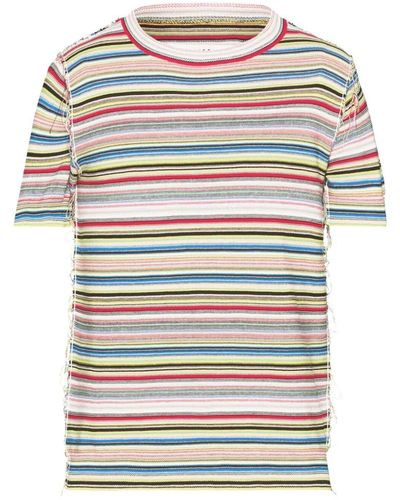 Maison Margiela Striped Knit T-shirt Clothing - Grey