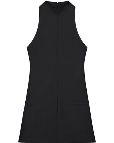 Courreges Sleeveless Twill A-Line Dress - Black