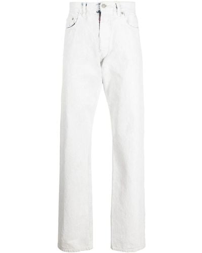 Maison Margiela Jeans dritti con stampa - Bianco