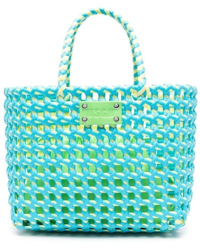 MSGM Woven Tote Bags - Blue