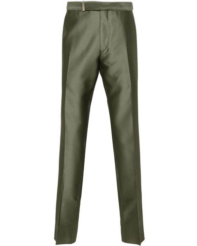 Tom Ford Wool Satin Trousers Clothing - Grey