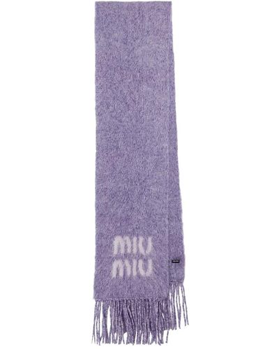 Miu Miu Wool And Mohair Scarf - Purple