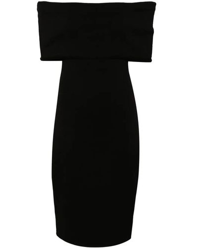 Bottega Veneta Offshoulder Midi Dress - Black