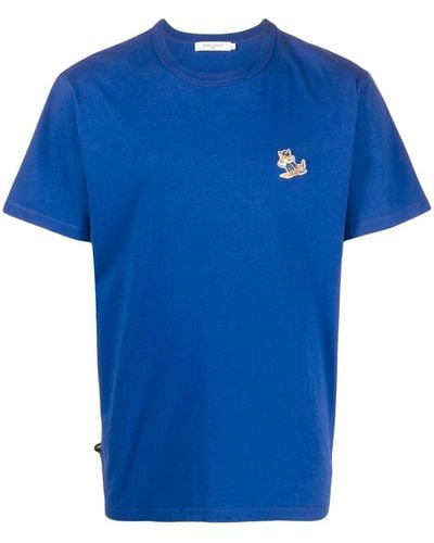 Maison Kitsuné T-shirt dressed fox blu in cotone