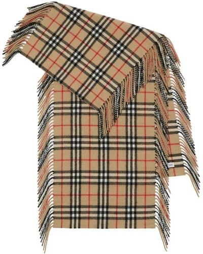 Burberry Check Scarf With Bangs Accessories - Brown
