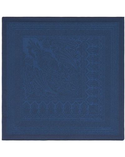 Etro Paisley Pocket Square - Blue