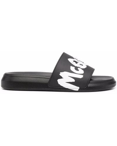Alexander McQueen Sandals Black - White