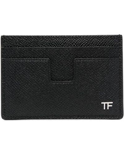 Tom Ford Card Holder With Logo Plaque - Black