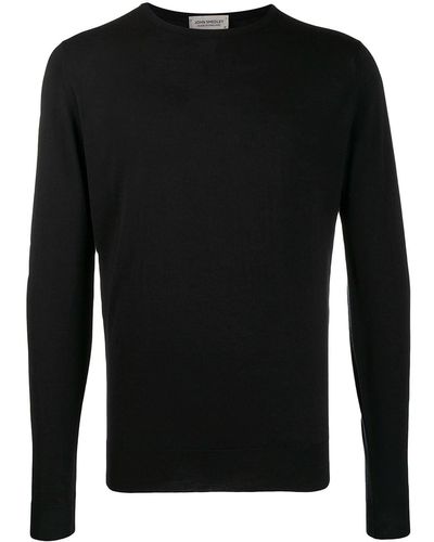 John Smedley Crewneck Wool Sweater - Black