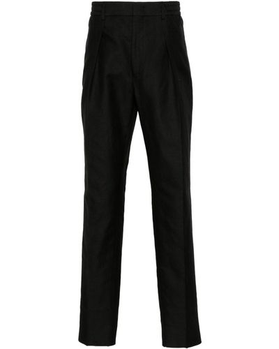 Fendi Pleated Slim Trousers - Black