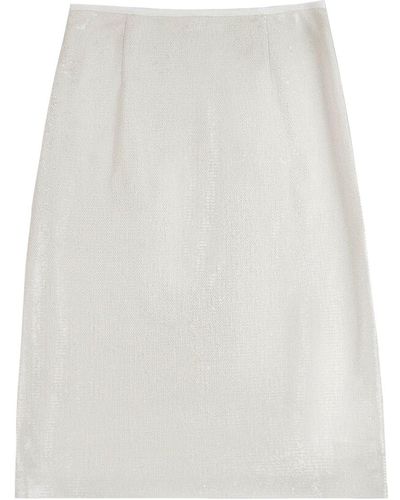 Incotex Micro-sequin Pencil Skirt - White