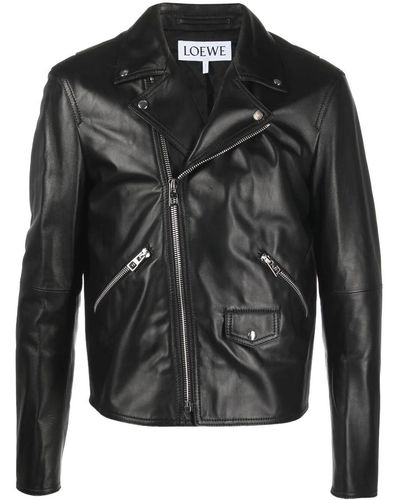 Loewe Leather Biker Jacket - Black