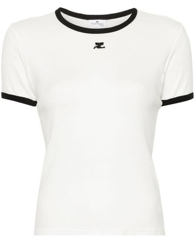 Courreges Signature Contrast T-Shirt - White