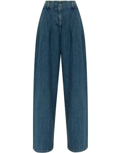 Golden Goose Pleated Wide Leg Trousers - Blue