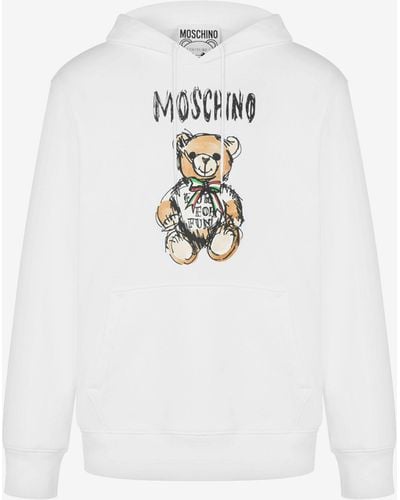 Moschino Sweatshirt Mit Kapuze Drawn Teddy Bear - Weiß
