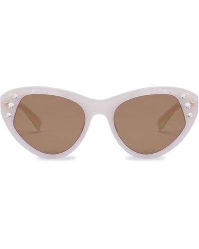 Moschino Cat-eye-sonnenbrille Mit Strasssteinen - Weiß
