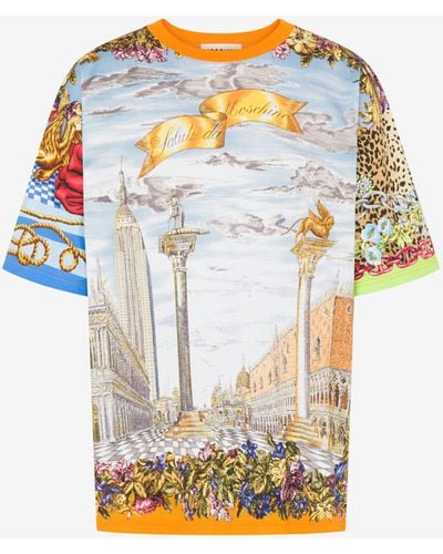 Moschino T-shirt En Jersey Scarf Print - Multicolore