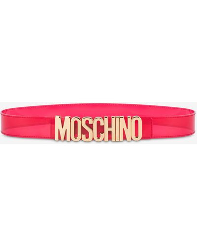 Moschino Transparenter Gürtel Lettering Logo - Pink