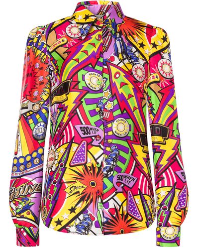 Moschino Pinball Print Silk Twill Shirt - Multicolour