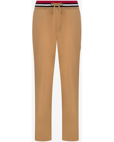 Moschino Oval Patch Trousers - Natural