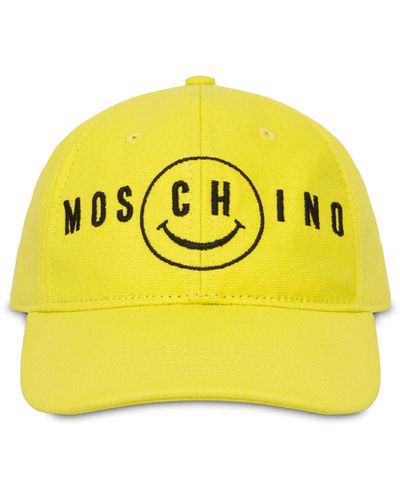 Moschino Cappello In Canvas Smiley® Embroidery - Giallo
