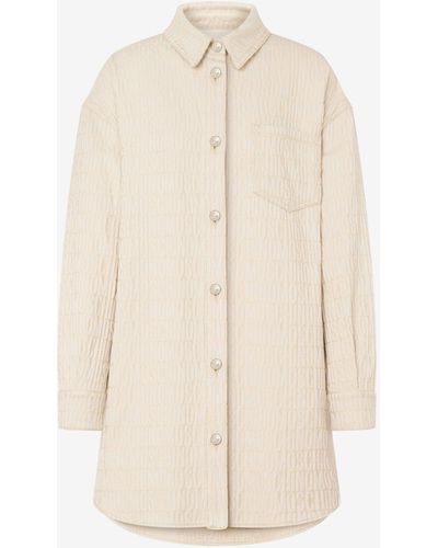Moschino Robe En Coton Et Viscose Allover Logo - Blanc
