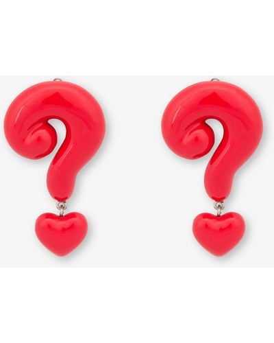 Moschino Inflatable Question Mark Earrings - Red